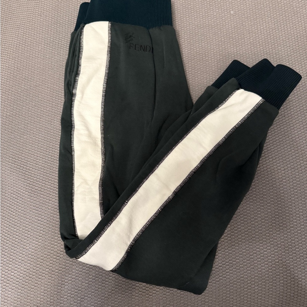 Fendi green and White Track Pants